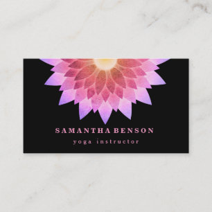 Elegant Lotus Flower Logo Yoga Visitekaartje