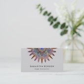 Elegant Lotus Flower Logo Yoga Visitekaartje (Staand voorkant)