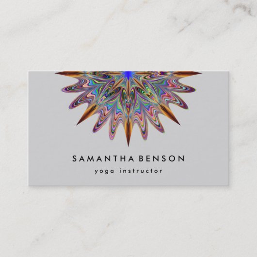 Elegant Lotus Flower Logo Yoga Visitekaartje (Voorkant)