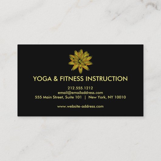 Elegant Lotus Flower Logo Yoga Visitekaartje (Achterkant)