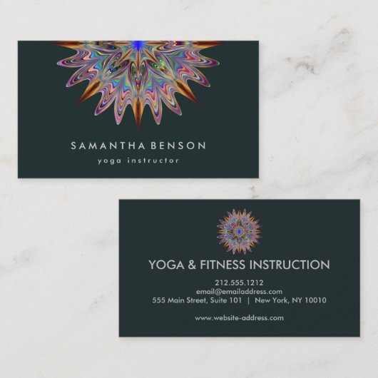 Elegant Lotus Flower Logo Yoga Visitekaartje (Voorkant / Achterkant)