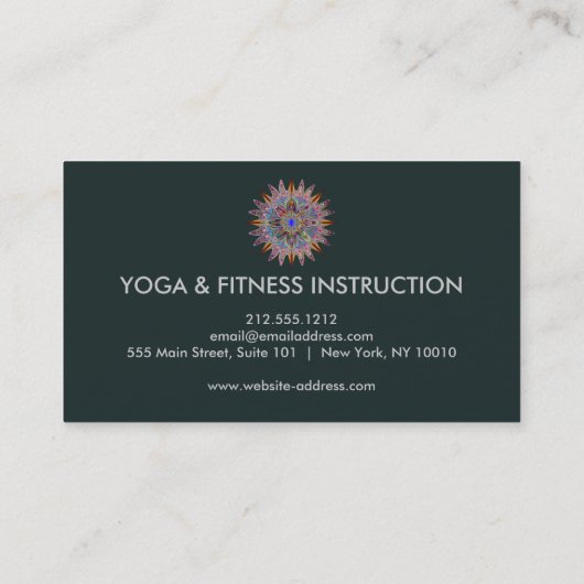 Elegant Lotus Flower Logo Yoga Visitekaartje (Achterkant)