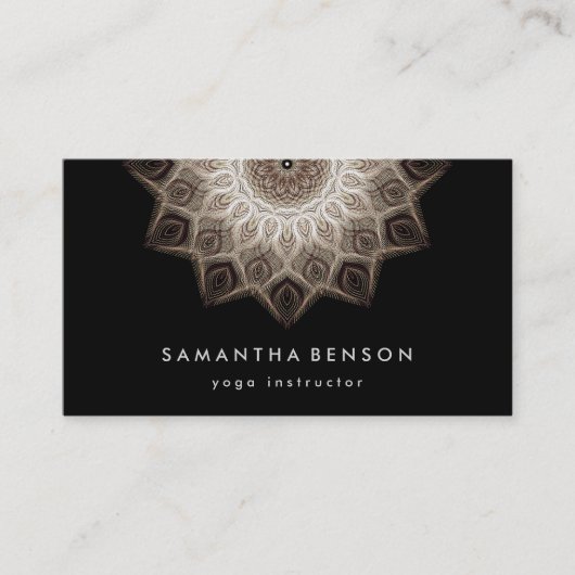 Elegant Lotus Flower Logo Yoga Visitekaartje (Voorkant)