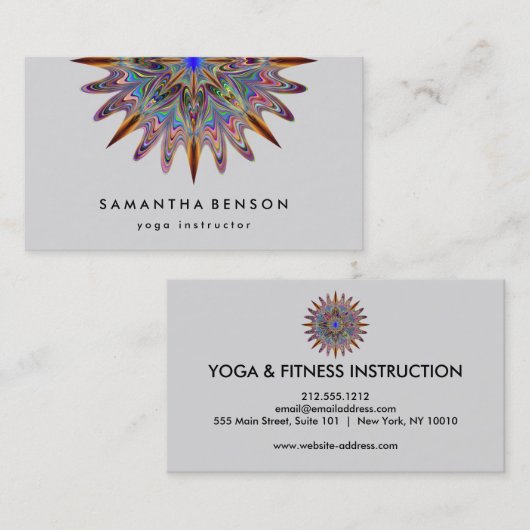 Elegant Lotus Flower Logo Yoga Visitekaartje (Voorkant / Achterkant)