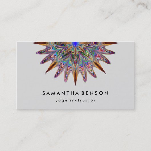 Elegant Lotus Flower Logo Yoga Visitekaartje (Voorkant)