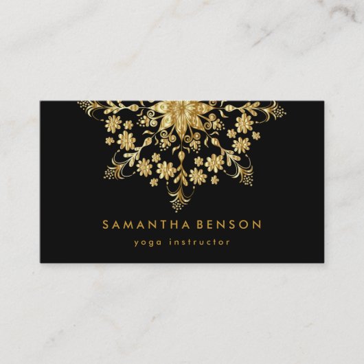 Elegant Lotus Flower Logo Yoga Visitekaartje (Voorkant)