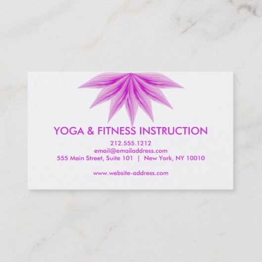 Elegant Lotus Flower Logo Yoga Visitekaartje (Achterkant)