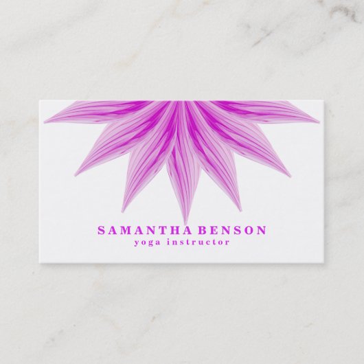 Elegant Lotus Flower Logo Yoga Visitekaartje (Voorkant)