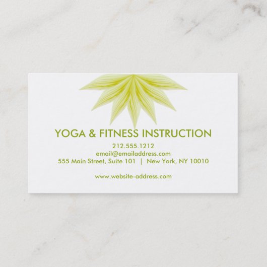Elegant Lotus Flower Logo Yoga Visitekaartje (Achterkant)