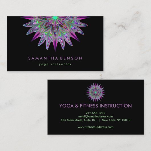 Elegant Lotus Flower Logo Yoga Visitekaartje (Voorkant / Achterkant)