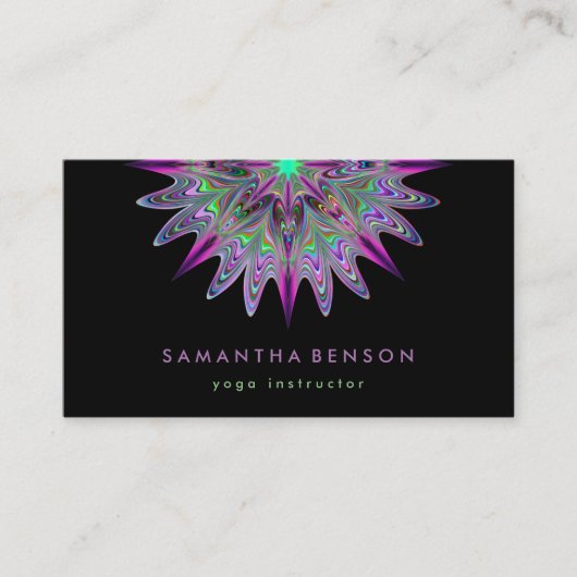 Elegant Lotus Flower Logo Yoga Visitekaartje (Voorkant)