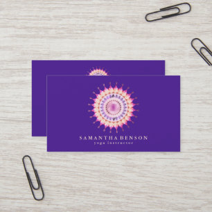 Elegant Lotus Flower Logo Yoga Visitekaartje