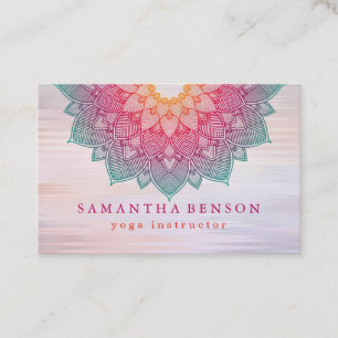 Elegant Lotus Flower Logo Yoga Visitekaartje