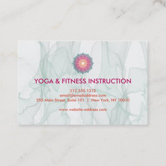 Elegant Lotus Flower Logo Yoga Visitekaartje (Achterkant)