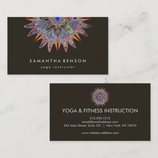 Elegant Lotus Flower Logo Yoga Visitekaartje (Voorkant / Achterkant)