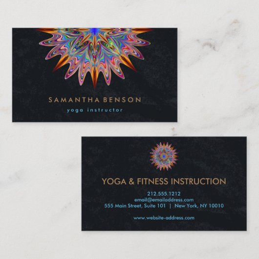 Elegant Lotus Flower Logo Yoga Visitekaartje (Voorkant / Achterkant)