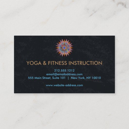 Elegant Lotus Flower Logo Yoga Visitekaartje (Achterkant)