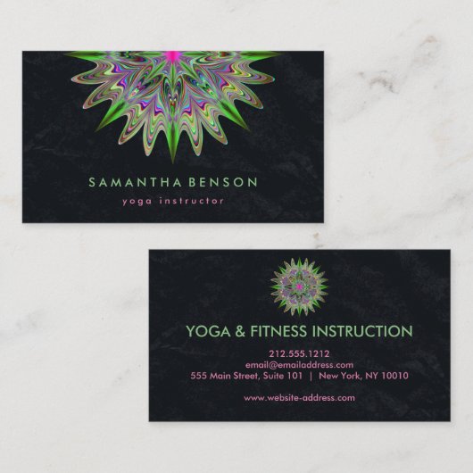 Elegant Lotus Flower Logo Yoga Visitekaartje (Voorkant / Achterkant)