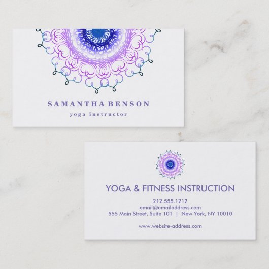 Elegant Lotus Flower Logo Yoga Visitekaartje (Voorkant / Achterkant)