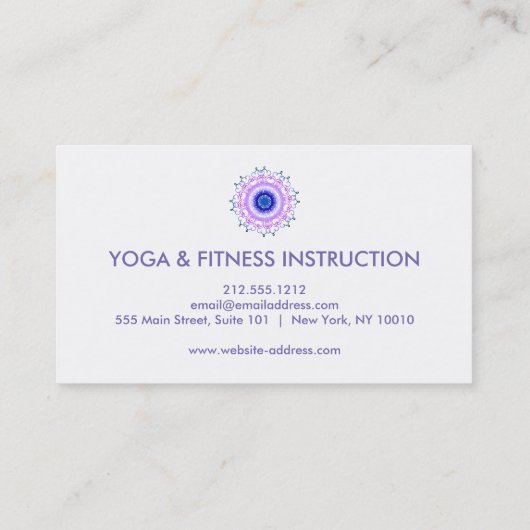 Elegant Lotus Flower Logo Yoga Visitekaartje (Achterkant)