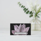 Elegant Lotus Flower Logo Yoga Visitekaartje (Staand voorkant)