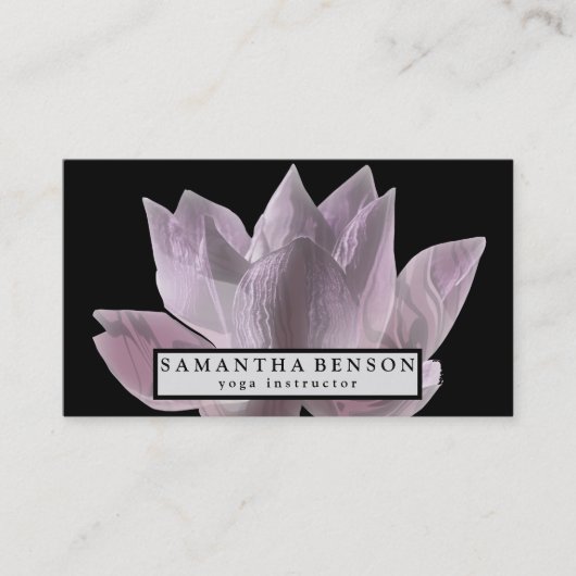 Elegant Lotus Flower Logo Yoga Visitekaartje (Voorkant)