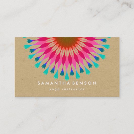 Elegant Lotus Flower Logo Yoga Visitekaartje (Voorkant)