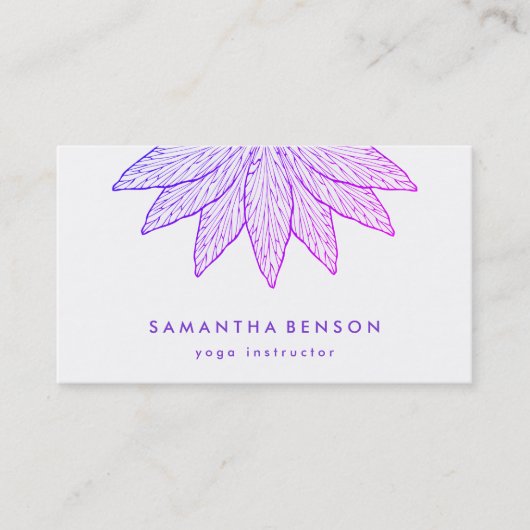 Elegant Lotus Flower Logo Yoga Visitekaartje (Voorkant)