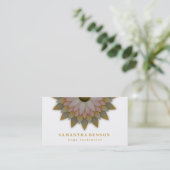 Elegant Lotus Flower Logo Yoga Visitekaartje (Staand voorkant)