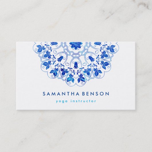 Elegant Lotus Flower Logo Yoga Visitekaartje (Voorkant)