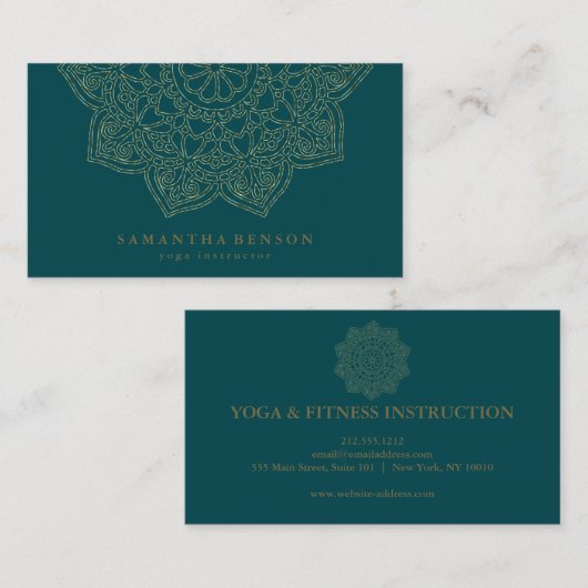 Elegant Lotus Flower Logo Yoga Visitekaartje (Voorkant / Achterkant)