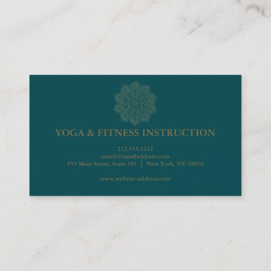 Elegant Lotus Flower Logo Yoga Visitekaartje (Achterkant)