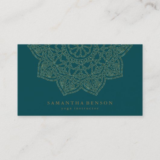 Elegant Lotus Flower Logo Yoga Visitekaartje (Voorkant)