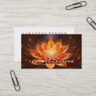 Elegant Lotus Flower Logo Yoga Visitekaartje