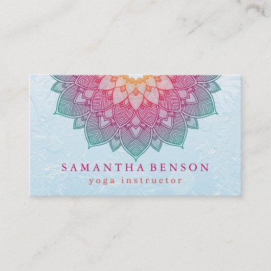 Elegant Lotus Flower Logo Yoga Visitekaartje (Voorkant)