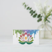 Elegant Lotus Flower Logo Yoga Visitekaartje (Staand voorkant)