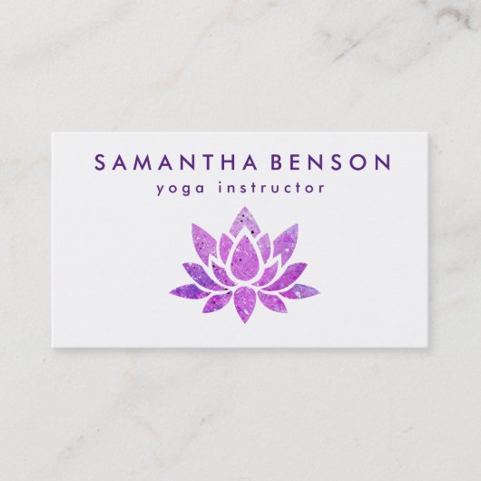 Elegant Lotus Flower Logo Yoga Visitekaartje (Voorkant)
