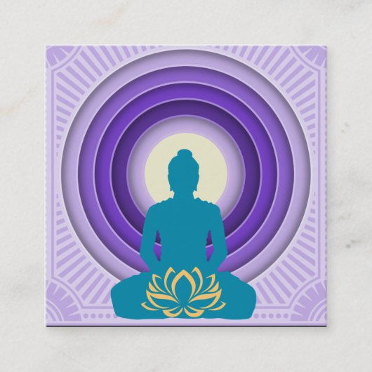 Elegant Lotus Flower Logo Yoga Visitekaartje (Voorkant)