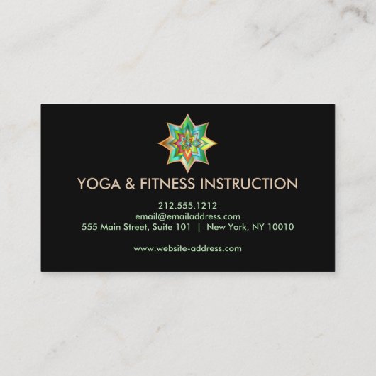 Elegant Lotus Flower Logo Yoga Visitekaartje (Achterkant)