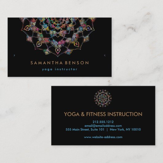 Elegant Lotus Flower Logo Yoga Visitekaartje (Voorkant / Achterkant)