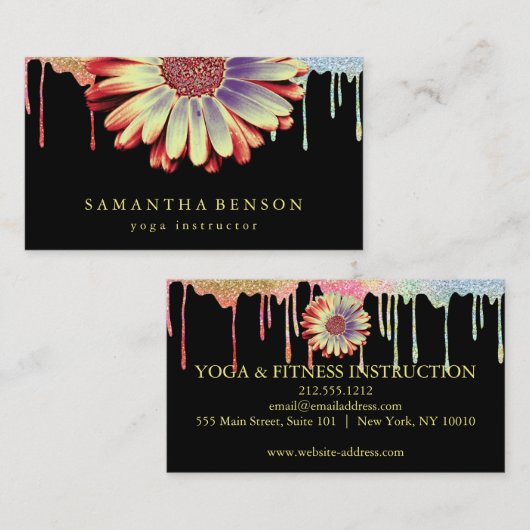 Elegant Lotus Flower Logo Yoga Visitekaartje (Voorkant / Achterkant)