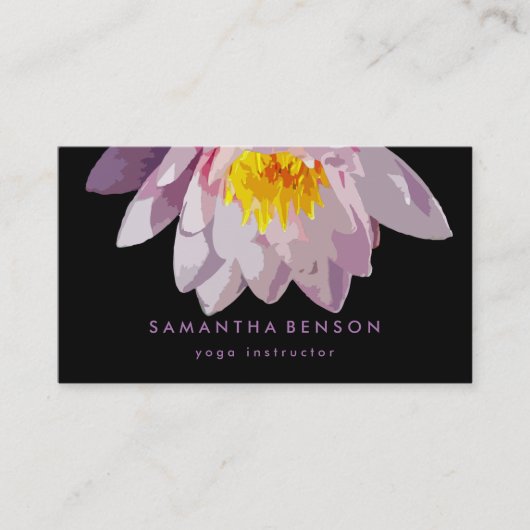 Elegant Lotus Flower Logo Yoga Visitekaartje (Voorkant)