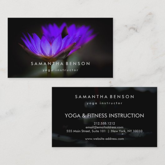 Elegant Lotus Flower Logo Yoga Visitekaartje (Voorkant / Achterkant)