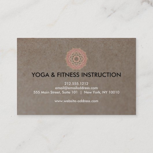 Elegant Lotus Flower Logo Yoga Visitekaartje (Achterkant)