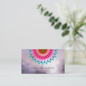 Elegant Lotus Flower Logo Yoga Visitekaartje (Staand voorkant)