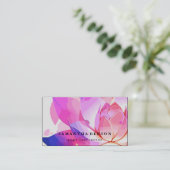 Elegant Lotus Flower Logo Yoga Visitekaartje (Staand voorkant)