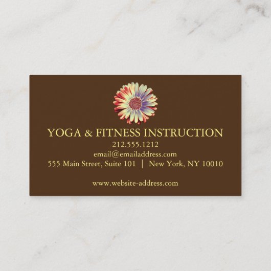 Elegant Lotus Flower Logo Yoga Visitekaartje (Achterkant)