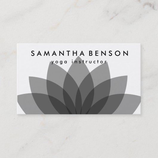 Elegant Lotus Flower Logo Yoga Visitekaartje (Voorkant)