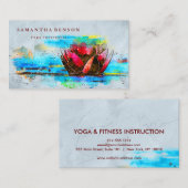 Elegant Lotus Flower Logo Yoga Visitekaartje (Voorkant / Achterkant)