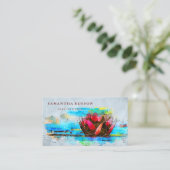 Elegant Lotus Flower Logo Yoga Visitekaartje (Staand voorkant)